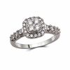 Thumbnail Image 2 of 1 CT. T.W. Diamond Frame Bridal Set in 14K White Gold