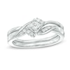 Thumbnail Image 1 of 1/4 CT. T.W. Princess-Cut Diamond Bridal Set in 10K White Gold