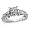 Thumbnail Image 1 of 3/4 CT. T.W. Princess-Cut Composite Diamond Engagement Ring in 10K White Gold