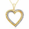 Thumbnail Image 0 of 1/2 CT. T.W. Enhanced Yellow and White Diamond Heart Pendant in 10K Gold