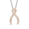 Thumbnail Image 1 of 1/10 CT. T.W. Diamond Ribbon Pendant in 10K Rose Gold