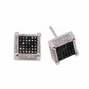 Thumbnail Image 1 of 1/2 CT. T.W. Enhanced Black and White Diamond Square Frame Earrings in 10K White Gold