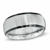 Thumbnail Image 0 of Men's 8.5mm Comfort Fit Black and White Stainless Steel Wedding Band - Size 10