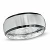Thumbnail Image 1 of 8.5mm Comfort Fit Black and White Stainless Steel Wedding Band - Size 10