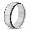 Thumbnail Image 1 of Men's 8.5mm Comfort Fit Black and White Stainless Steel Wedding Band - Size 10