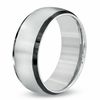 Thumbnail Image 2 of 8.5mm Comfort Fit Black and White Stainless Steel Wedding Band - Size 10