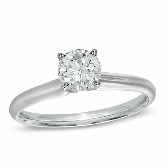 3/4 CT. Certified Colorless Diamond Solitaire Engagement Ring in 18K White Gold (E/Vs2)
