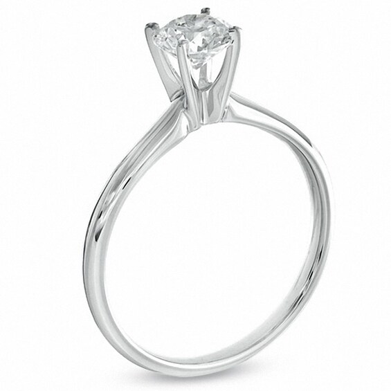 3/4 CT. Certified Colorless Diamond Solitaire Engagement Ring in 18K White Gold (E/Vs2)