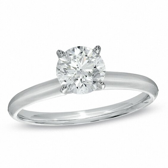 1 CT. Certified Colorless Diamond Solitaire Engagement Ring in 18K White Gold (E/Vs2)