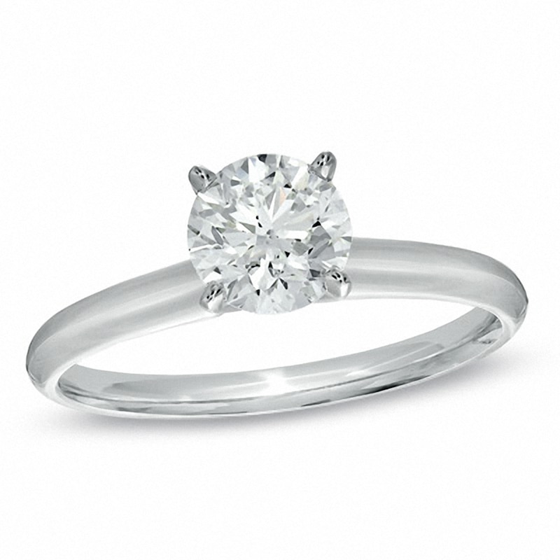 Main Image 1 of 1 CT. Certified Colorless Diamond Solitaire Engagement Ring in 18K White Gold (E/VS2)