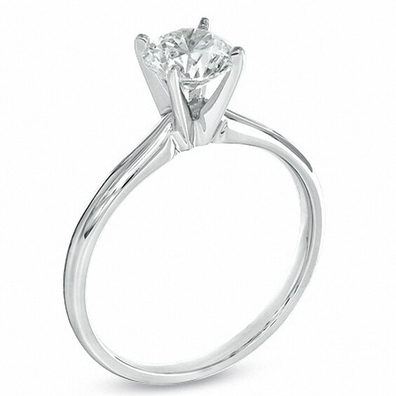 1 CT. Certified Colorless Diamond Solitaire Engagement Ring in 18K White Gold (E/Vs2)
