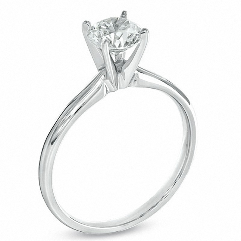 Main Image 2 of 1 CT. Certified Colorless Diamond Solitaire Engagement Ring in 18K White Gold (E/VS2)