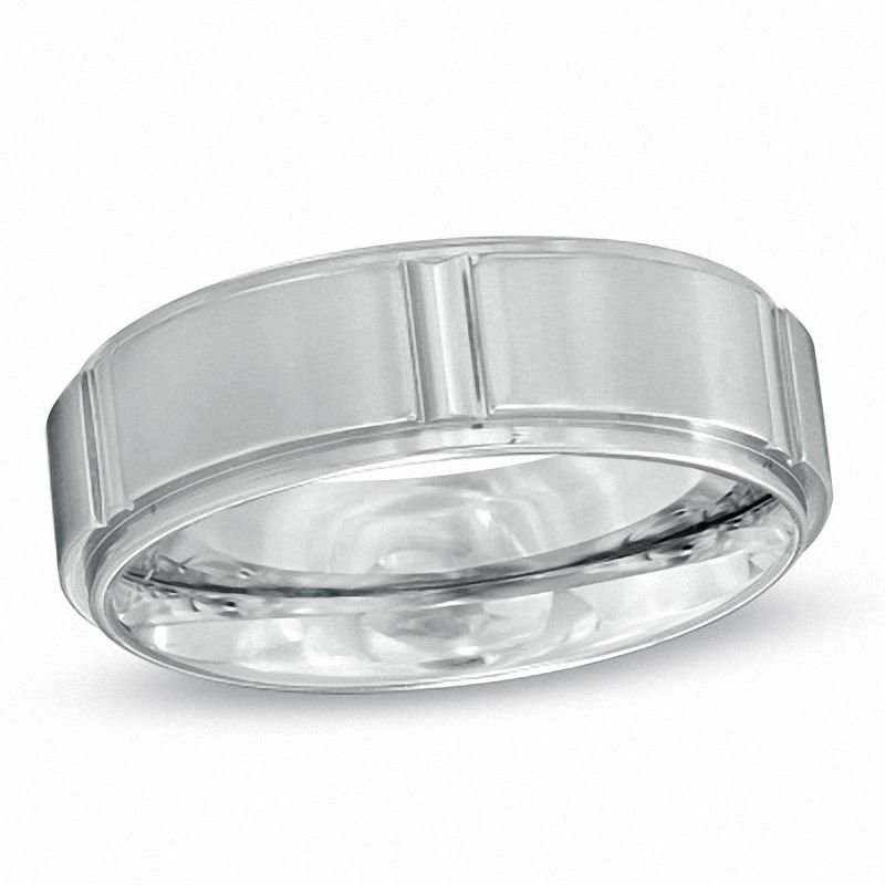 Main Image 1 of 7.0mm Etched Titanium Wedding Band - Size 9