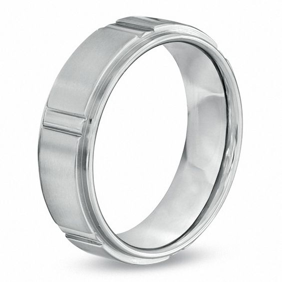 7.0mm Etched Titanium Wedding Band - Size 9