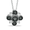 Thumbnail Image 1 of 1/3 CT. T.W. Enhanced Black and White Diamond Pendant in 10K White Gold