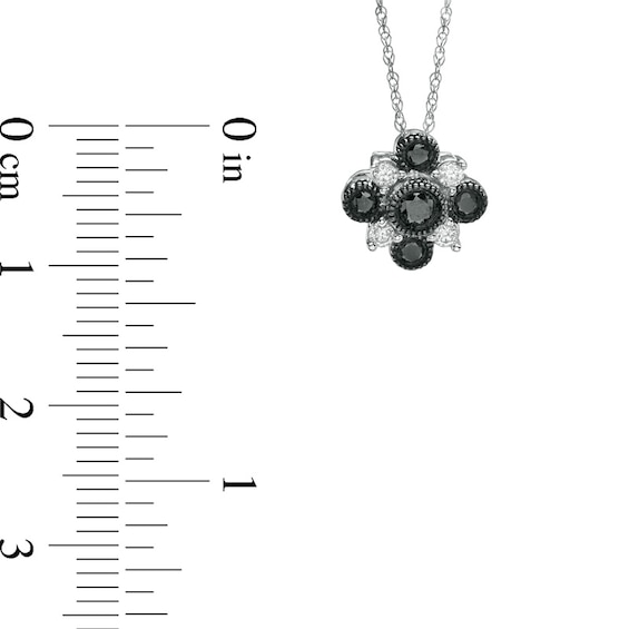 1/3 CT. T.w. Enhanced Black and White Diamond Pendant in 10K White Gold