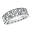 Thumbnail Image 1 of 1/6 CT. T.W. Diamond Flower Milgrain Band in 10K White Gold