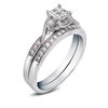 Thumbnail Image 1 of 1/3 CT. T.W. Quad Princess-Cut Diamond Bridal Set in 10K White Gold