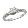 Thumbnail Image 2 of 1/3 CT. T.W. Quad Princess-Cut Diamond Bridal Set in 10K White Gold