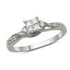 Thumbnail Image 3 of 1/3 CT. T.W. Quad Princess-Cut Diamond Bridal Set in 10K White Gold