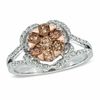 Thumbnail Image 1 of 1-1/4 CT. T.W. Champagne and White Diamond Cluster Ring in 14K Two-Tone Gold