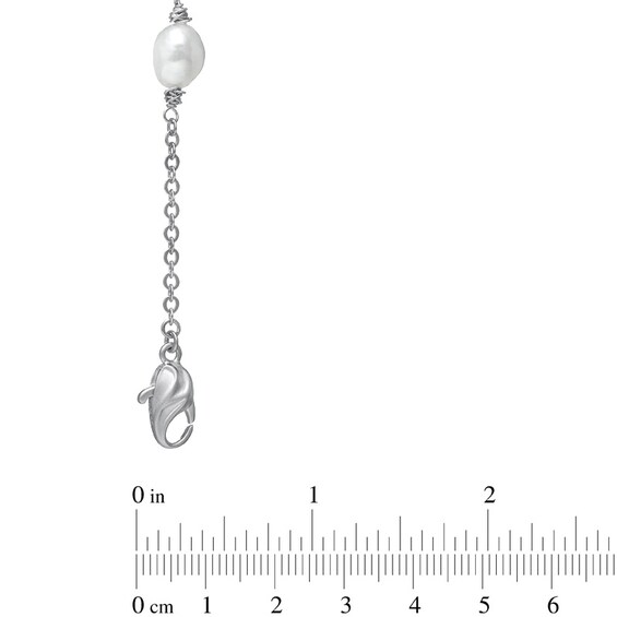Honora 8.0-9.0mm Baroque Crush Freshwater Cultured Pearl Station Bracelet in Sterling Silver-7.5"