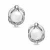 Thumbnail Image 1 of Honora 9.5-10mm Freshwater Cultured Pearl Knot Earrings in Sterling Silver