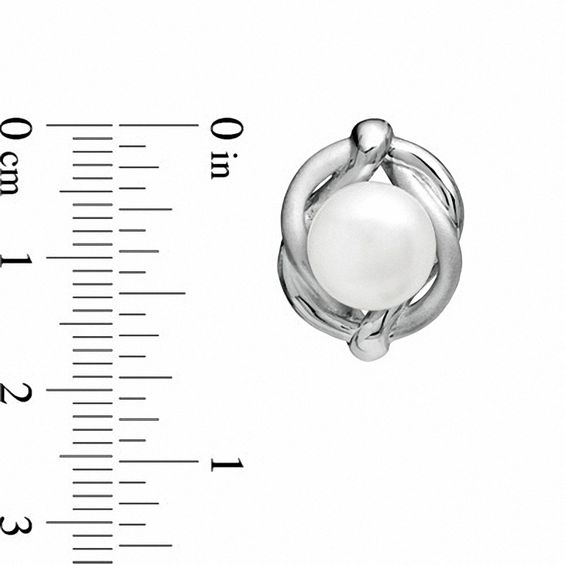 Honora 9.5-10mm Freshwater Cultured Pearl Knot Earrings in Sterling Silver