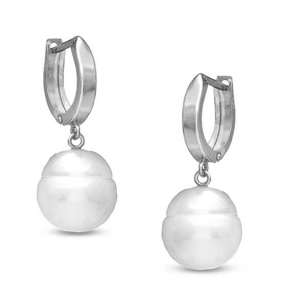 Honora 11- 12mm Cultured Freshwater Ringed Pearl Drop Earrings in Sterling Silver