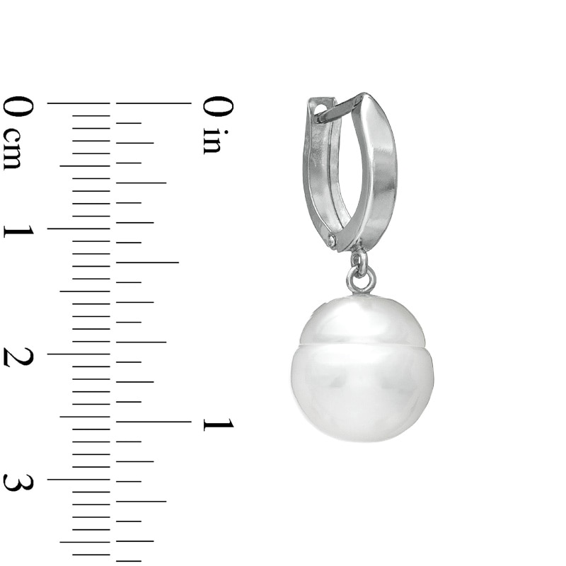 Main Image 2 of Honora 11- 12mm Cultured Freshwater Ringed Pearl Drop Earrings in Sterling Silver