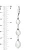 Thumbnail Image 1 of Honora 7.0 - 10.0mm Baroque Cultured Freshwater Pearl Drop Earrings in Sterling Silver