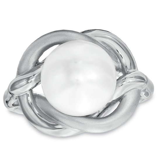 Honora 10-10.5mm Freshwater Cultured Pearl Knot Ring in Sterling Silver
