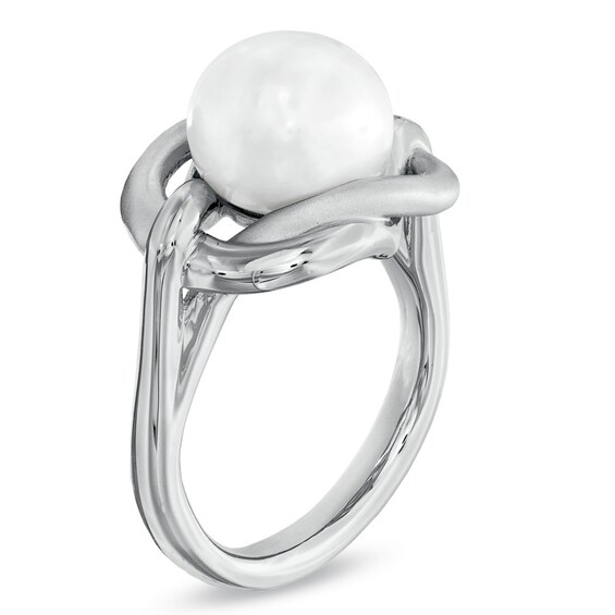 Honora 10-10.5mm Freshwater Cultured Pearl Knot Ring in Sterling Silver