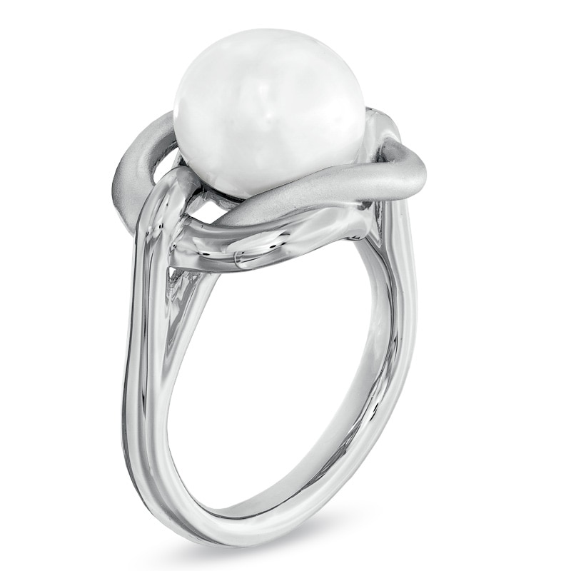 Main Image 2 of Honora 10-10.5mm Freshwater Cultured Pearl Knot Ring in Sterling Silver
