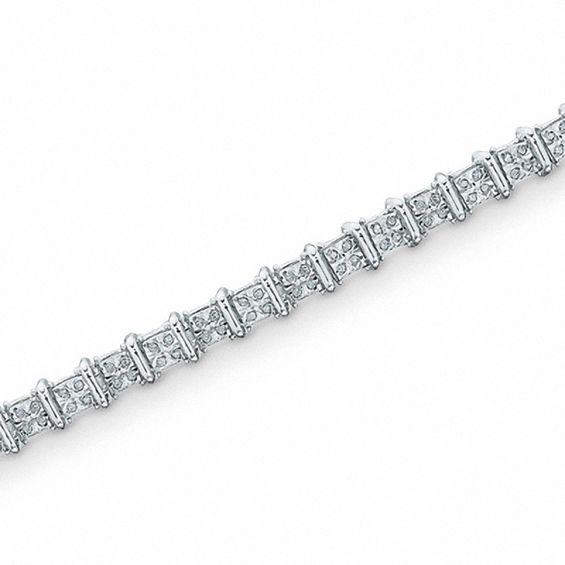 1/2 CT. T.w. Diamond Bar Bracelet in Sterling Silver