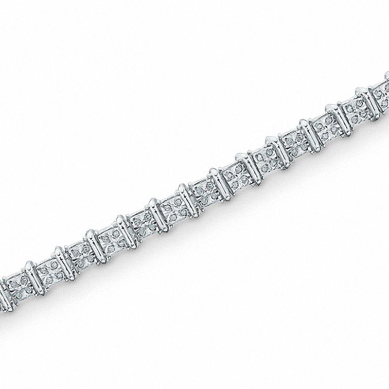 1/2 CT. T.W. Diamond Bar Bracelet in Sterling Silver