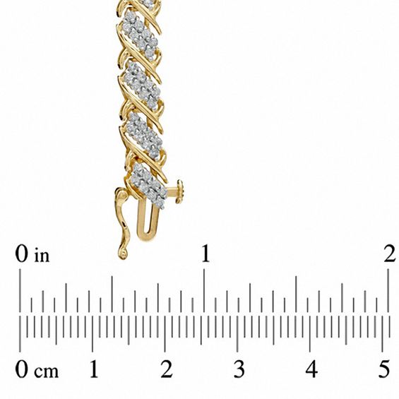 2 CT. T.w. Diamond Swirl Bracelet in 10K Gold - 7.25"