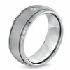 Thumbnail Image 1 of Men's 8.0mm Comfort Fit 1/10 CT. T.W. Diamond Wedding Band in Grey Tungsten - Size 10