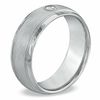 Thumbnail Image 1 of Men's 8.0mm Comfort Fit 1/10 CT. T.W. Diamond Wedding Band in Tungsten - Size 10