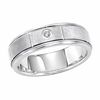 Thumbnail Image 1 of 8.0mm Diamond Accent Wedding Band in Tungsten - Size 10