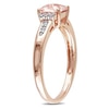Thumbnail Image 1 of 6.0mm Cushion-Cut Pink Morganite and Diamond Accent Engagement Ring in 10K Rose Gold