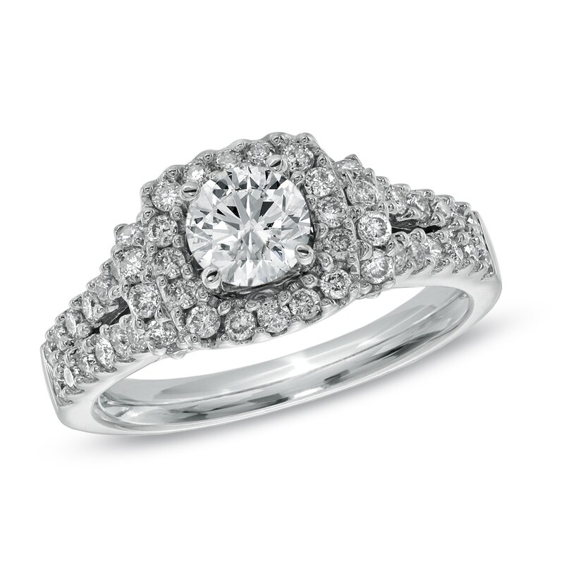 Main Image 1 of For Eternity 1-1/2 CT. T.W. Diamond Frame Ring in 14K White Gold
