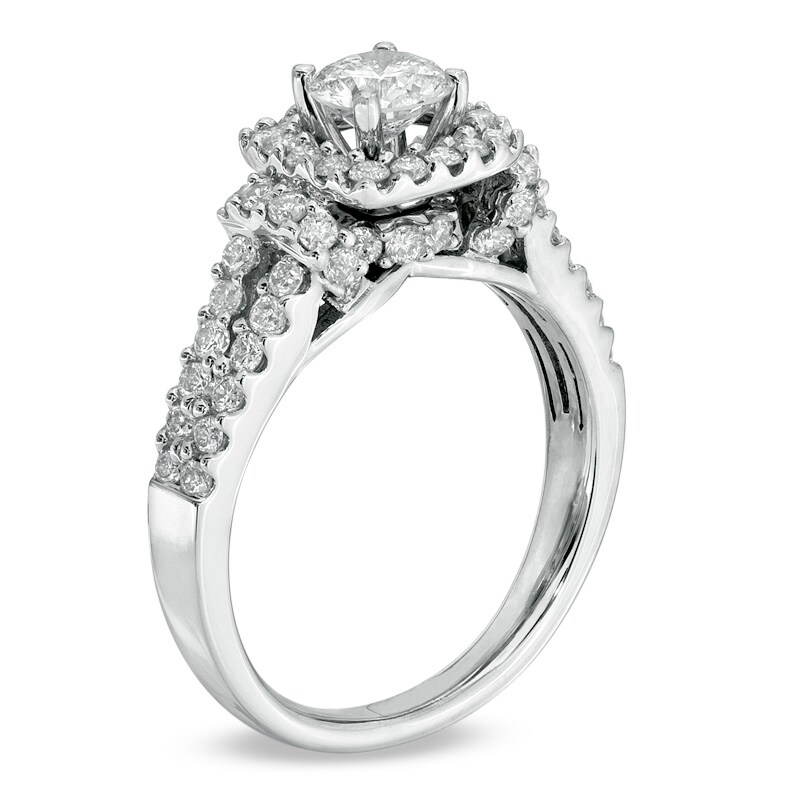 Main Image 2 of For Eternity 1-1/2 CT. T.W. Diamond Frame Ring in 14K White Gold