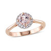 6.0mm Pink Morganite and Diamond Accent Frame Engagement Ring in 10K Rose Gold