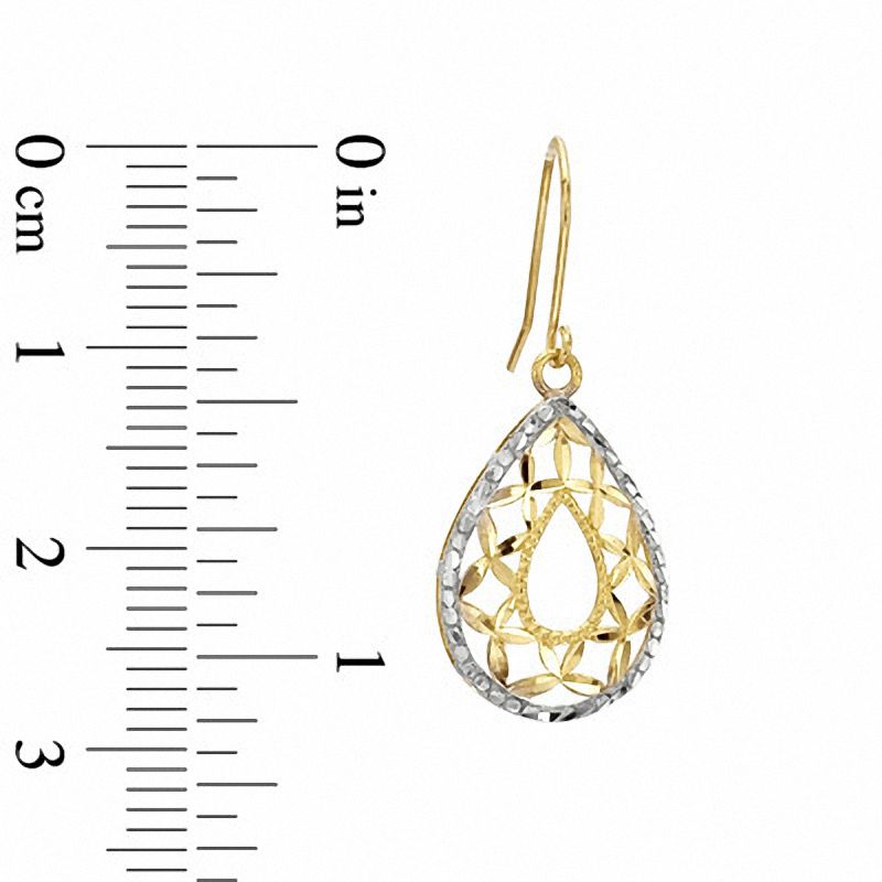 Main Image 3 of Teardrop Scroll Pendant and Earrings Set in 10K Gold