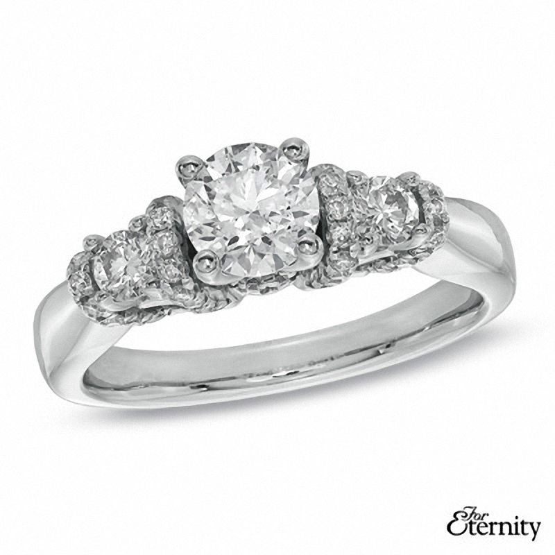 Main Image 1 of For Eternity 1-1/4 CT. T.W. Diamond Three Stone Ring in 14K White Gold