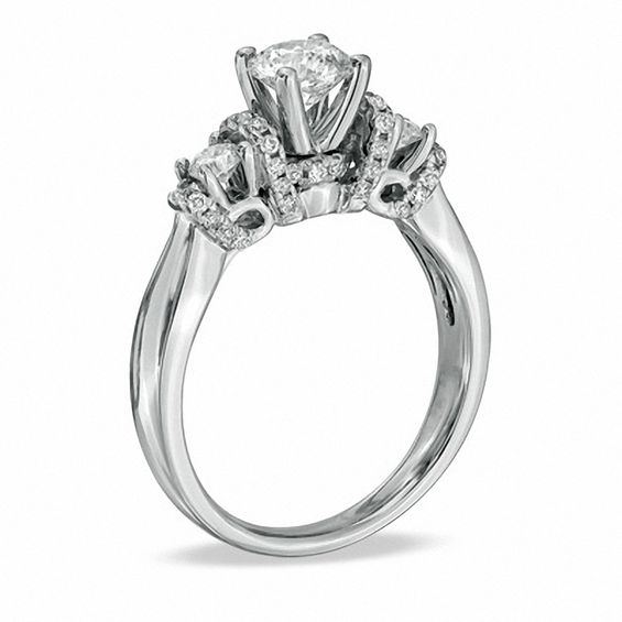 For Eternity 1-1/4 CT. T.w. Diamond Three Stone Ring in 14K White Gold