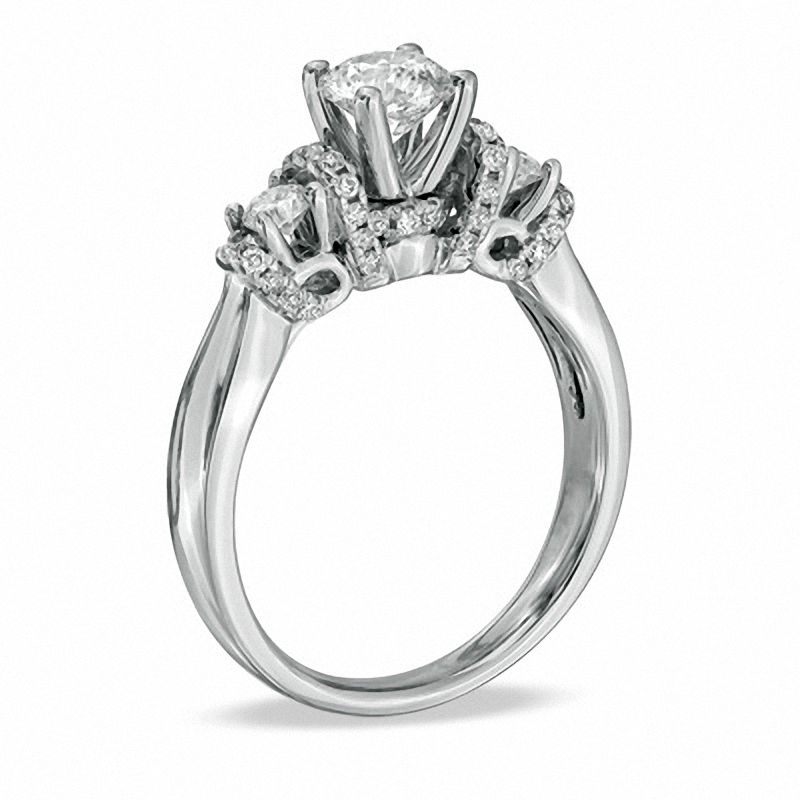 Main Image 2 of For Eternity 1-1/4 CT. T.W. Diamond Three Stone Ring in 14K White Gold