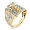 Thumbnail Image 1 of Men's 1/10 CT. T.W. Diamond Crucifix Ring in 10K Gold