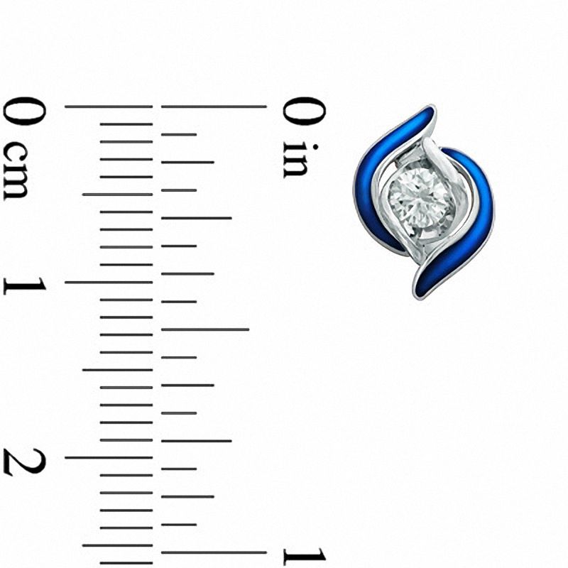 Main Image 2 of Sirena™ Jeans Earring Jackets in 14K White Gold with Blue Enamel